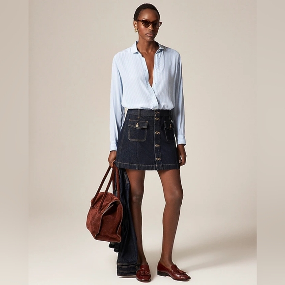J. Crew Dresses & Skirts - NWT J crew Patch pocket Denim Mini Skirt - 4